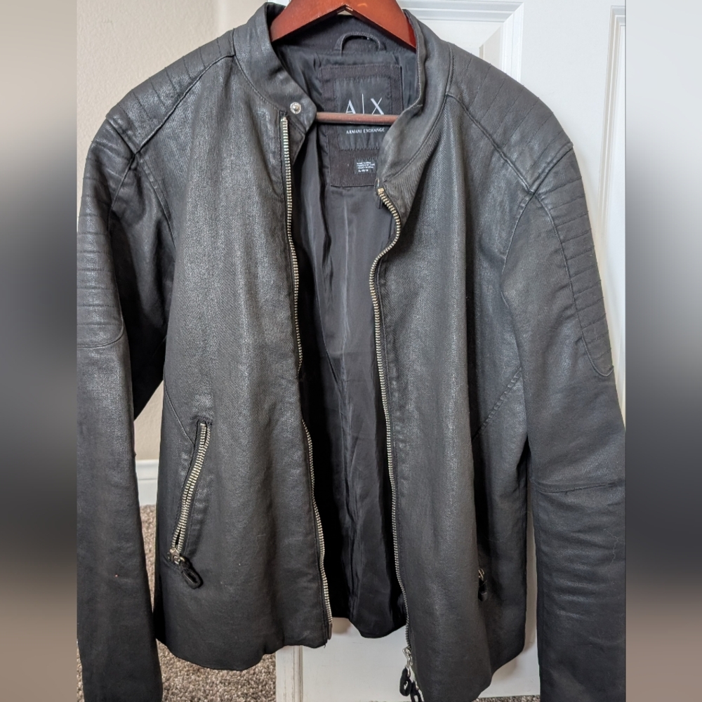 Armani Exchange Black Moto Jacket